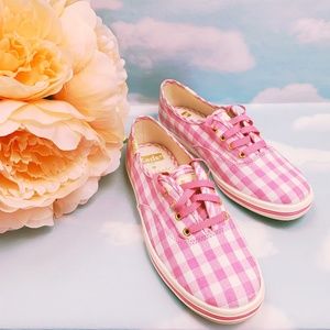 Keds + Kate Spade Pink Champion Gingham Sneakers
